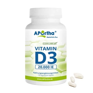 APOrtha® Vitamina D3 Depot 20.000 UI - 500 µg - Cápsulas 120 Cápsulas