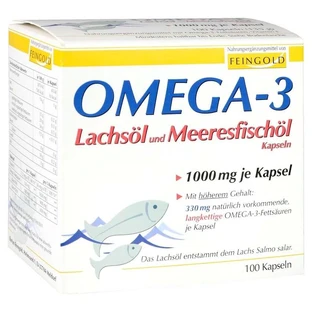 Omega-3 aceite de salmón y aceite de pescado marino cápsula 100 uds.