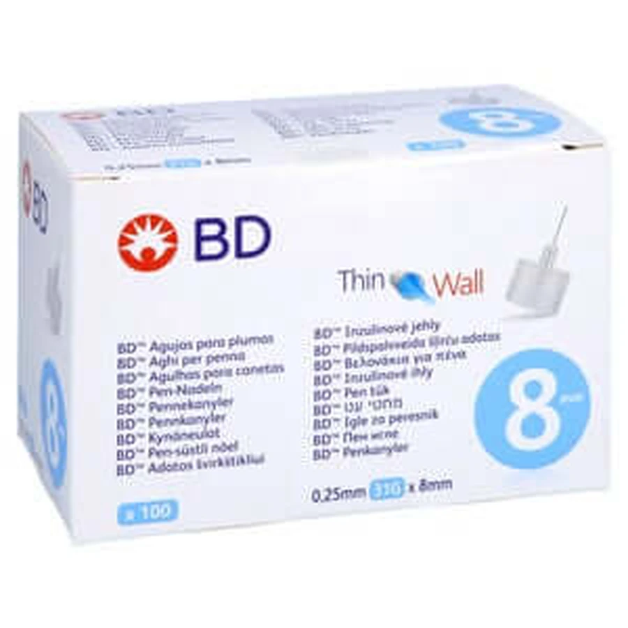 BD pen needles 0.25x8 mm 100 pcs