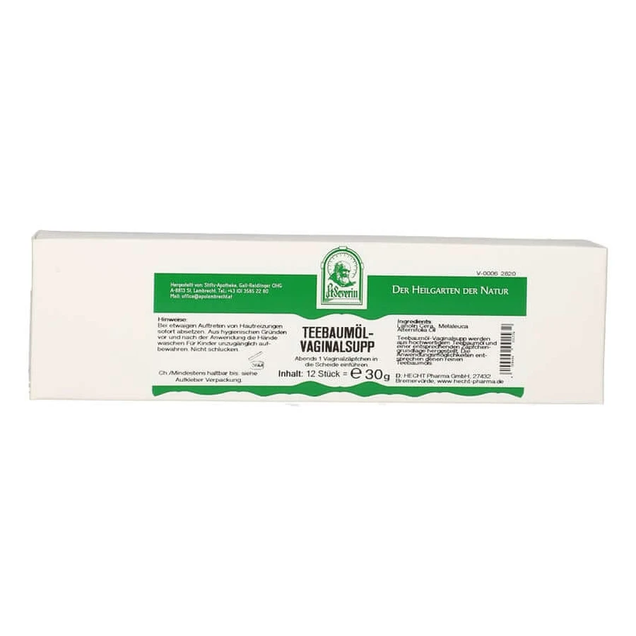 Aceite del Árbol del Té Supositorios Vaginales 12 uds.