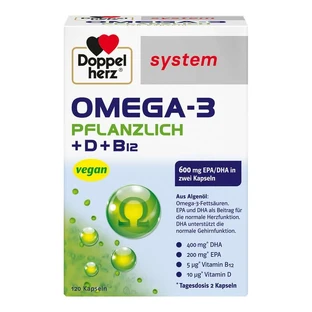 Double Heart System Omega-3 Plantaardig 120 St