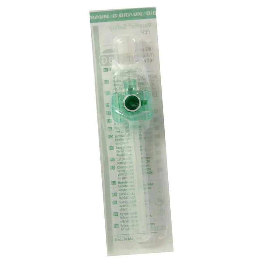 B. Braun Vasofix Safety catéter intravenoso verde-blanco, FEP 18G, 1,3 x 33 mm 1 ud.