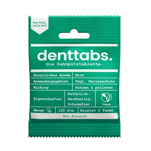 DENTTABS toothpaste tablets stevia-mint 125 pcs.