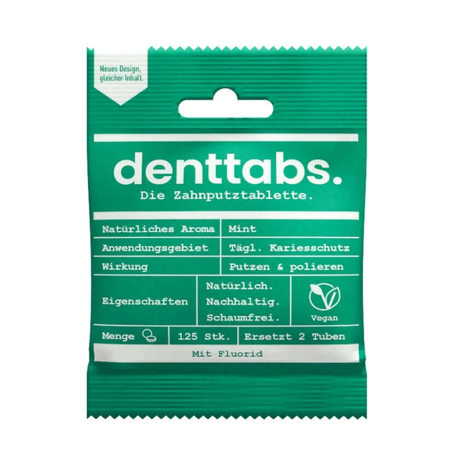 DENTTABS toothpaste tablets stevia-mint 125 pcs.