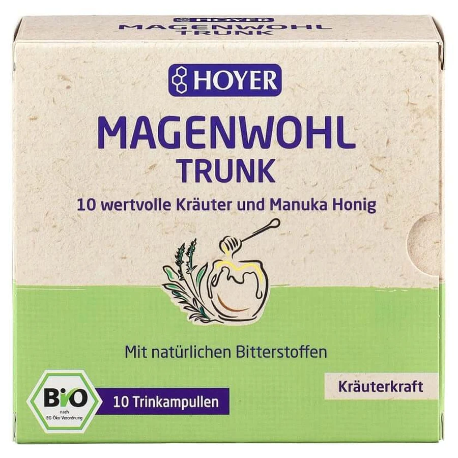 HOYER Magenwohl Trunk Organic Drinking Ampoules 10X10 ml