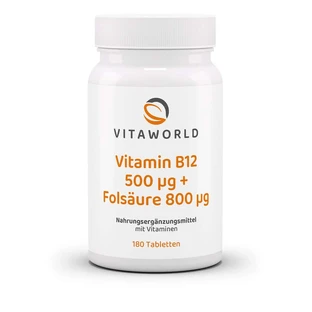 Vitamine B12 500 µg+foliumzuur 800 µg Tabel 180 St