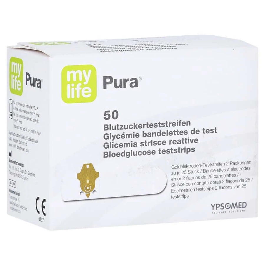 Mylife Pura bandelettes de test de glycémie 50 pcs