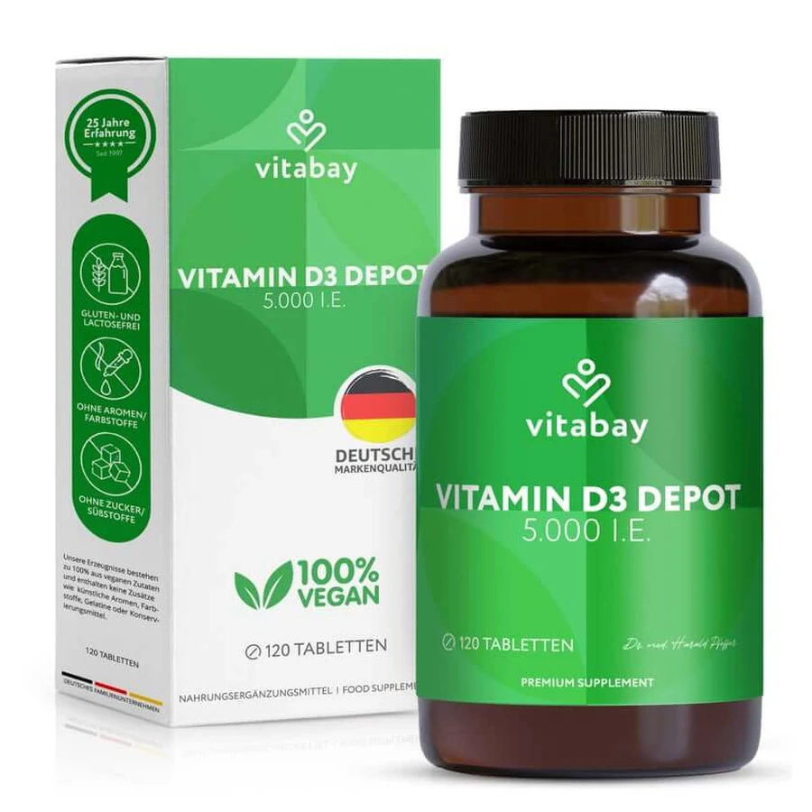 Vitabay Vitamine D3 Depot 5000 I.U. 120 St.