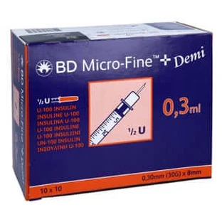 BD Micro-fine+ Insulinspr.0,3 ml U100 0, 100 uds.