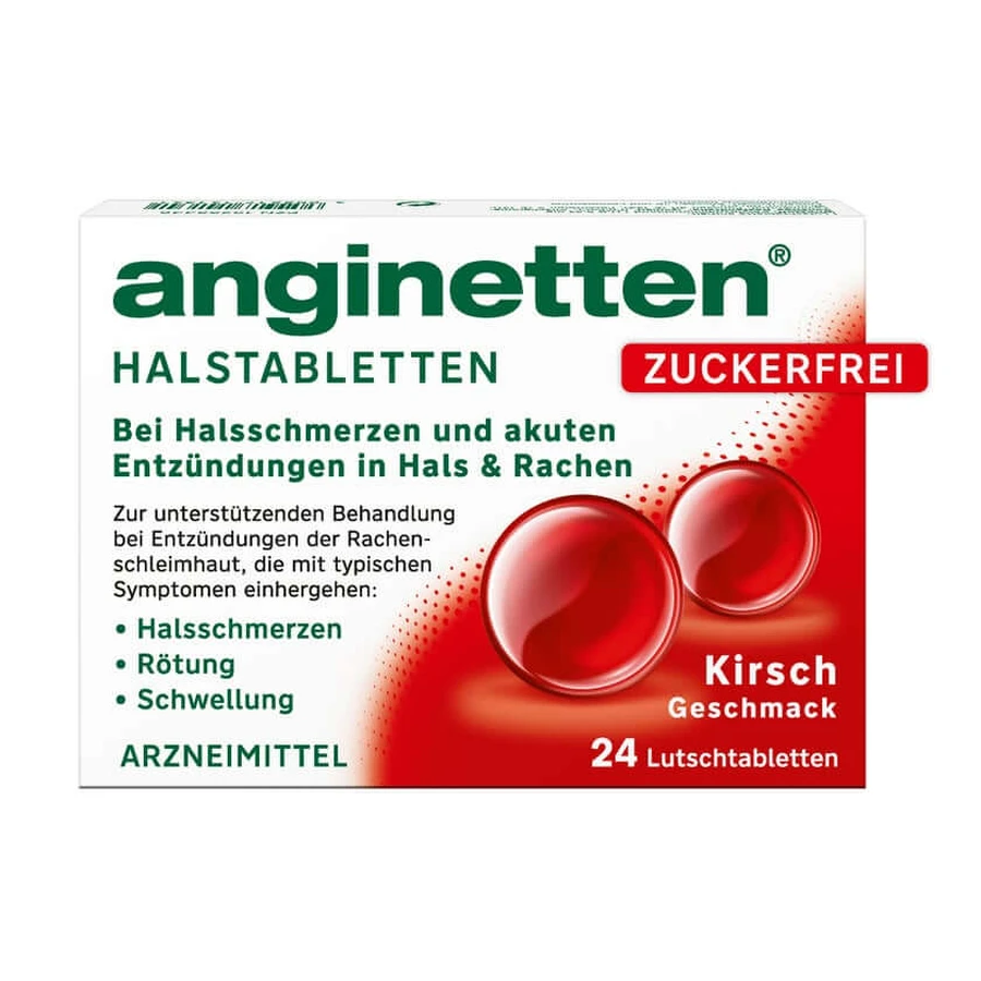 Anginetten throat tablets sugar free cherry 24 St