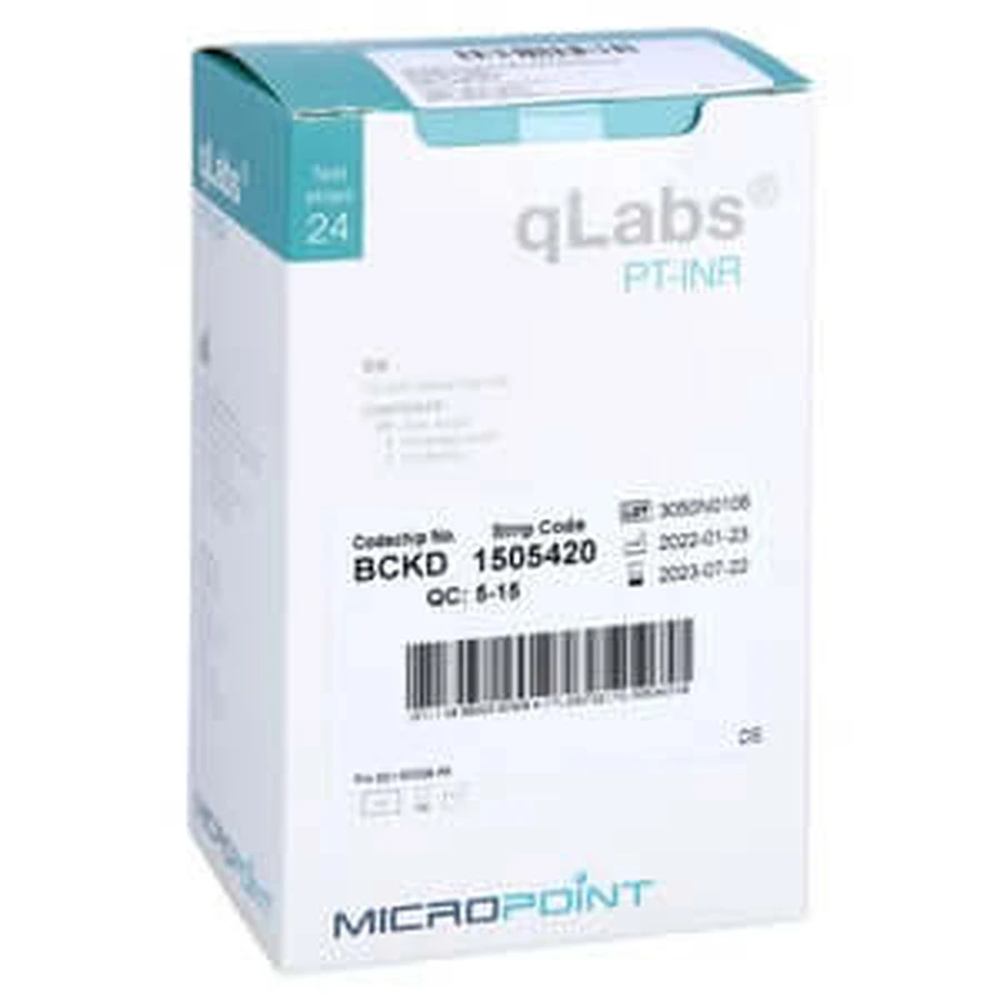 Qlabs Ptz-inr bandelettes réactives pour la détermination de l'INR 24 pcs.