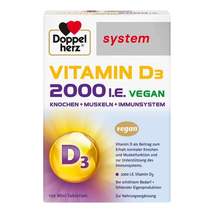 Doppelherz Vitamina D3 2000 I.e. Vegan System Tabl. 120 St