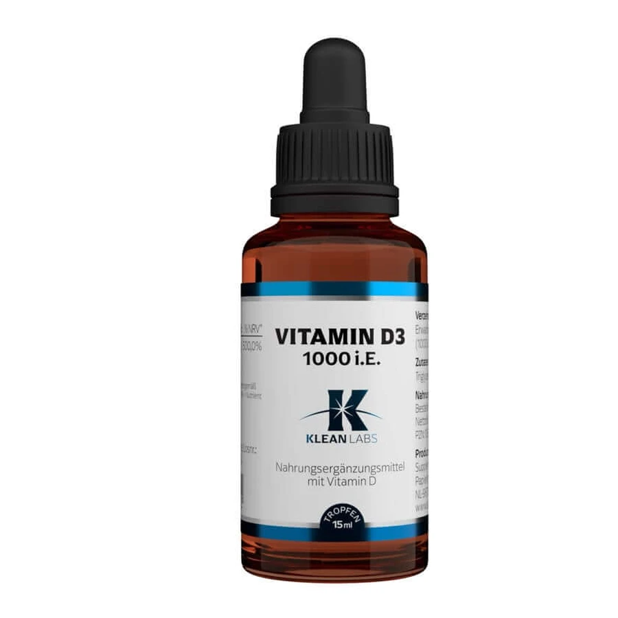 Klean Labs Vitamine D3 1000 i.e. per druppel 15 ml