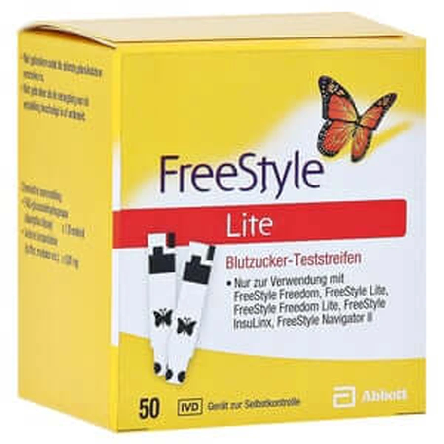 Tiras reactivas Freestyle Lite sin codificación 50 uds.