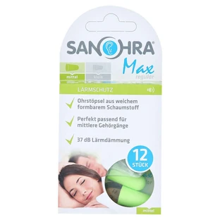 Sanohra max earplugs for adults 12 pcs.