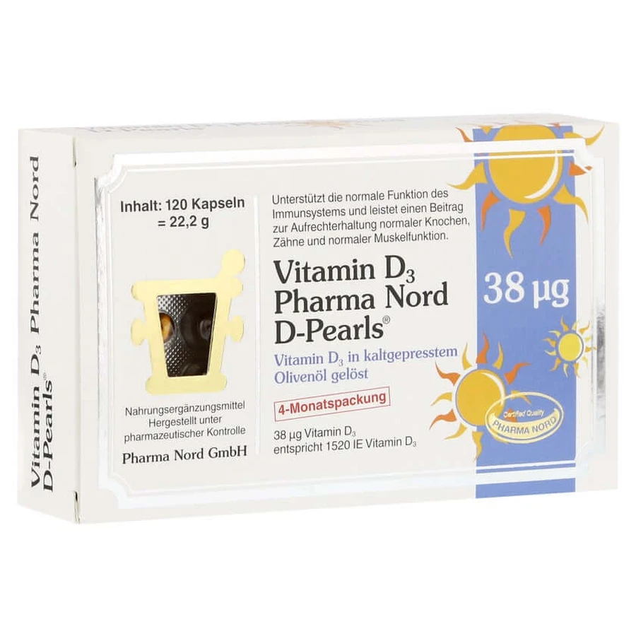 Vitamina D3 Pharma Nord D-Perlas 38 µg Ka 120 St