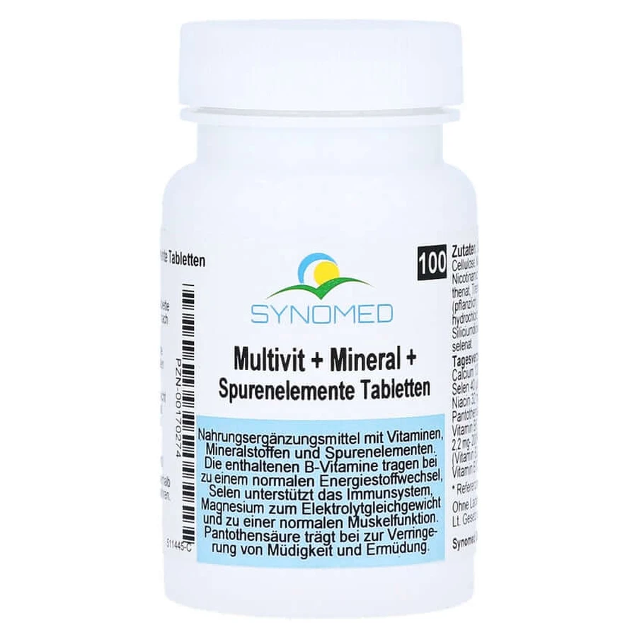 Multivit+mineralen+sporenelementen Synomed 100 St