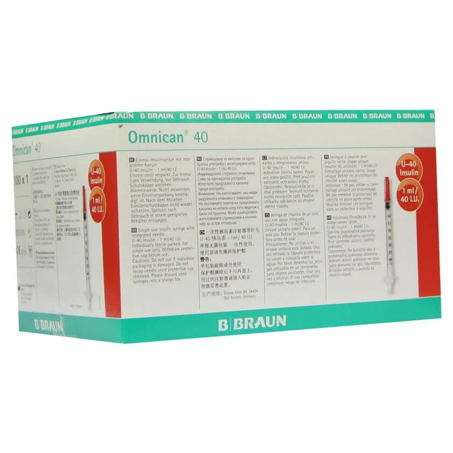 Omnican Insulinspr.1 ml U40 w.Kan.0,30x8 100X1 pc