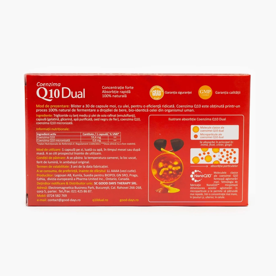 Coenzym Q10 Dual 60 mg, 30 Kapseln, Good Days Therapy