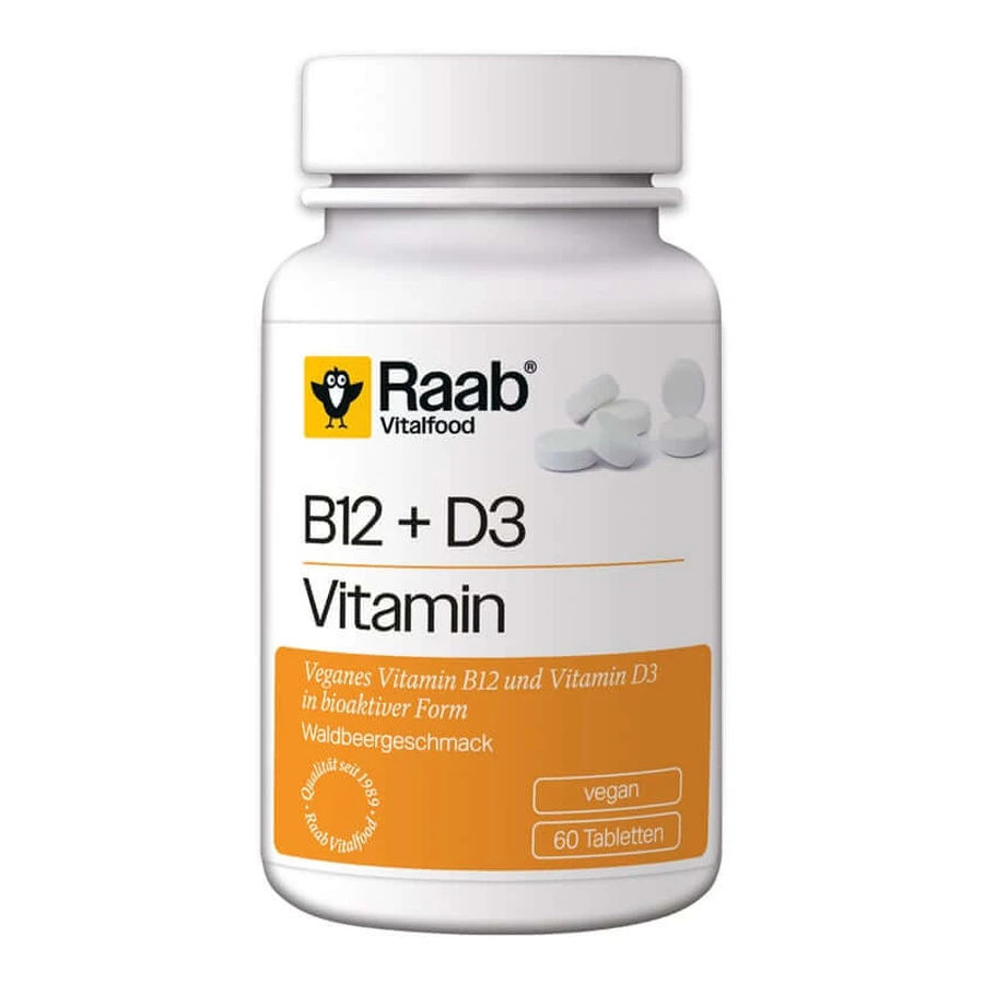 Raab Vitalfood Vitamina B12+d3 Pastillas 60 St