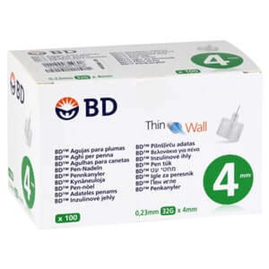 BD THIN Wall Pen needles 0.23 32 Gx4 mm 100 pcs.