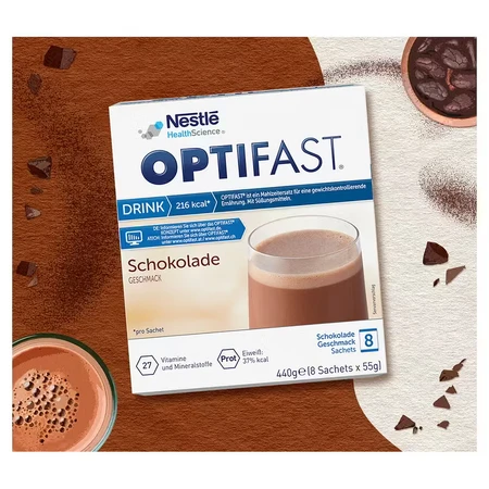 OPTIFAST Bebida de chocolate, 8 x 55 g