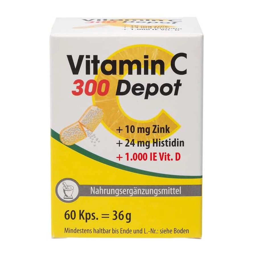 Vitamin C 300 Depot + Zinc + Histidine + Vitamin D Capsules 60 Capsules