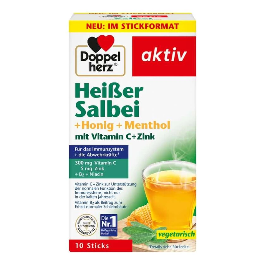 Double Heart Active Hot Sage + Honey + Menthol 10 St
