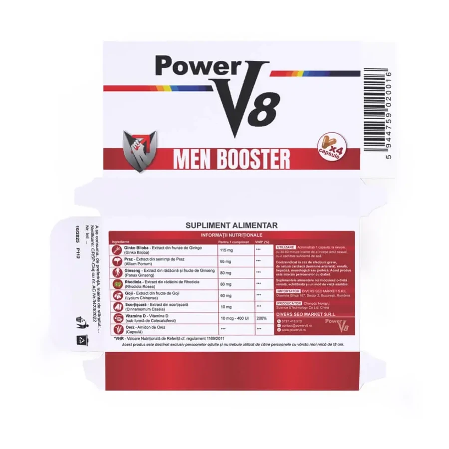 Power V8, 4 capsules, Divers Seo Market