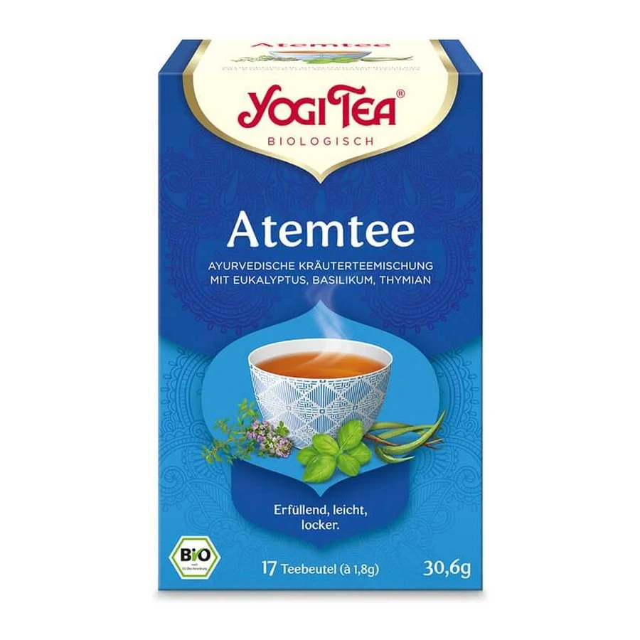YOGI TEA, té para respirar, té de hierbas orgánico 17X1,8 g