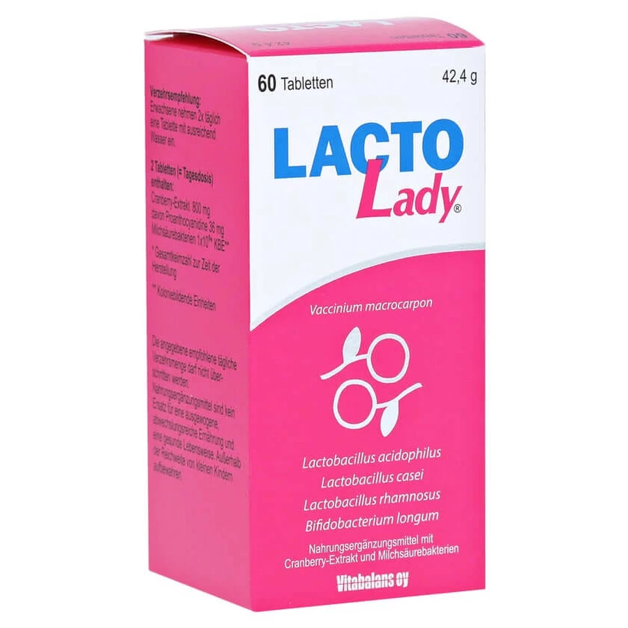 Lacto Lady con extracto de arándano rojo y bacterias lácticas 60 uds.
