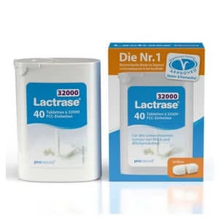 Lactrase 32.000 FCC Comprimidos de lactasa en dispensador 40 uds.
