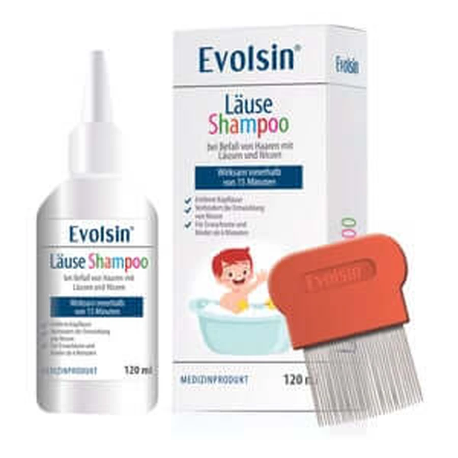 Evolsin lice shampoo with lice comb 120 ml