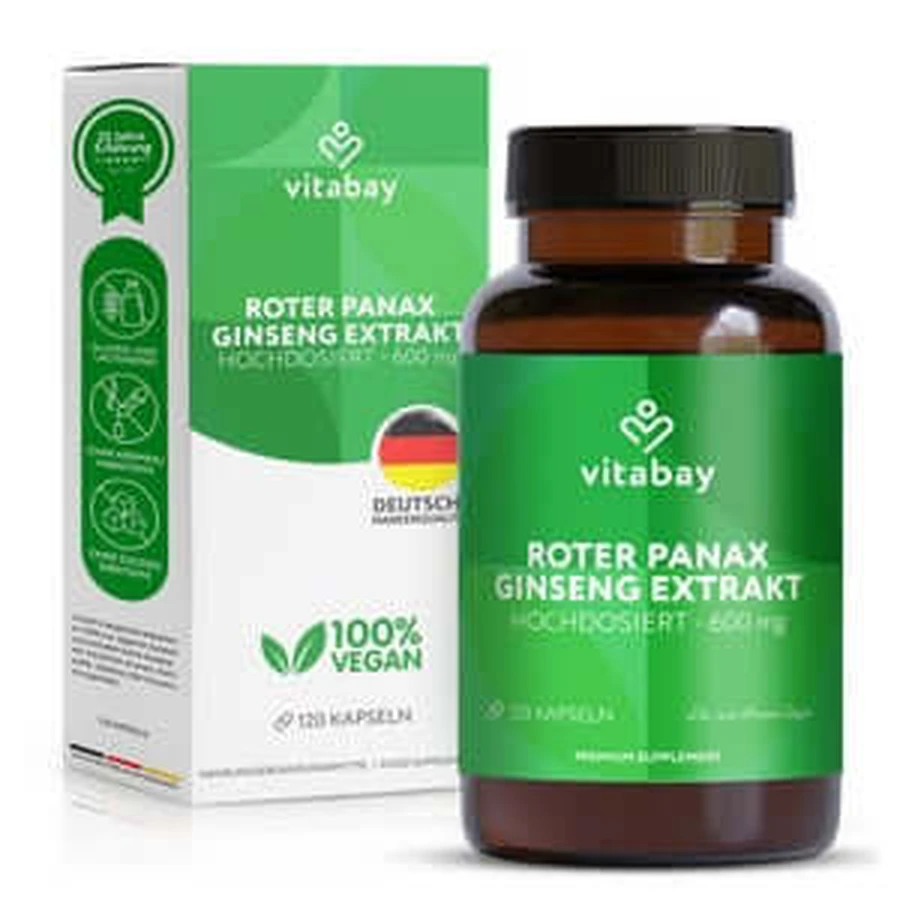Vitabay Roter Panax Ginseng Extrakt 600mg 120 St