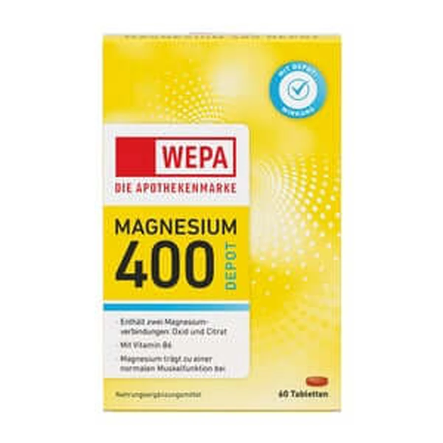 WEPA Magnesio 400 DEPOT+B6 Comprimidos 60 Cápsulas