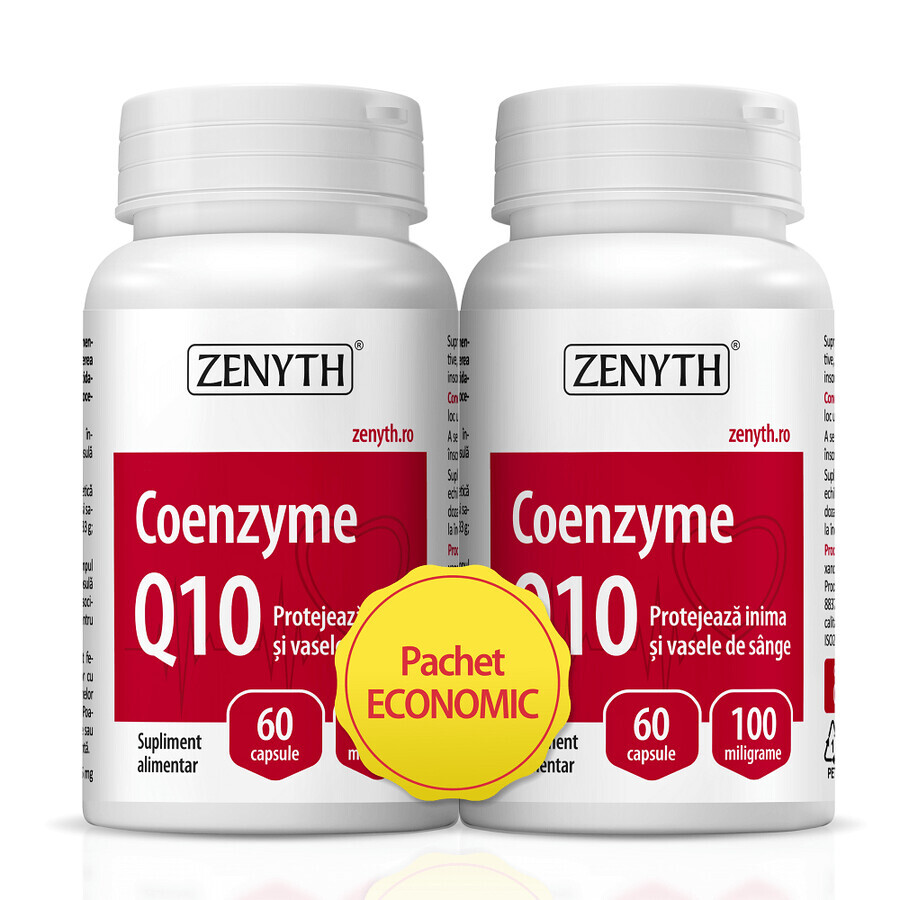 Coenzyme Q10, 60 + 60 capsules, Zenyth (50% discount on the second product)