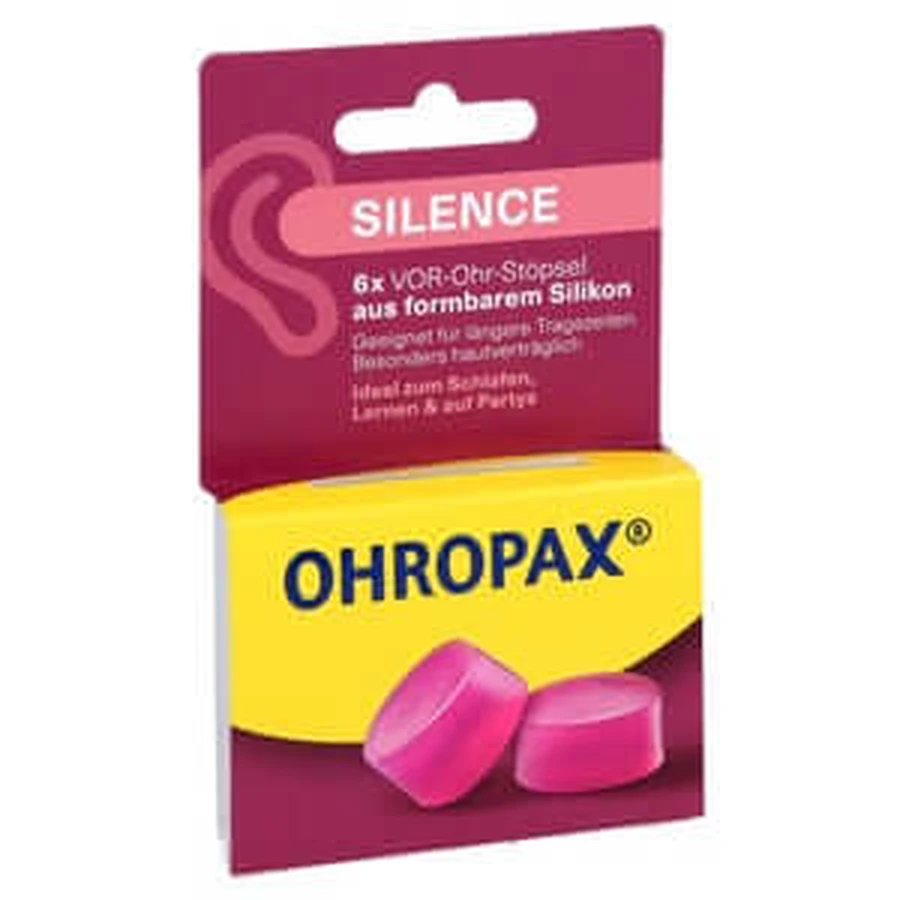 Silence siliconen oordopjes 6 stuks.