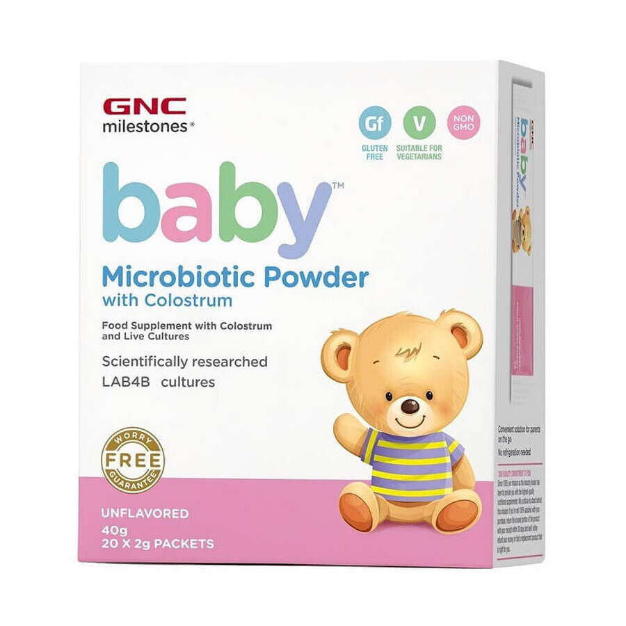 Powder with Colostrum, Unscented Baby™ Microbiotic 424684, 20 sachets, Gnc