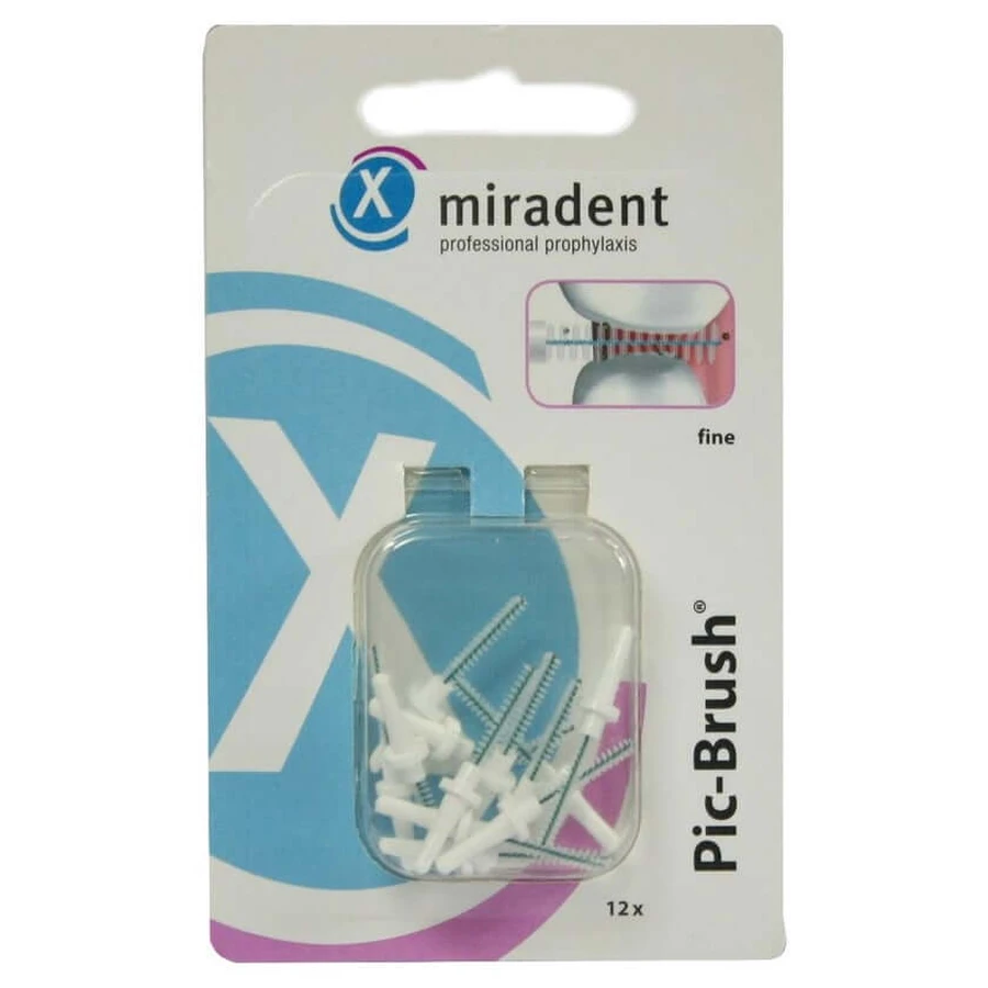 Miradent cepillos interdentales Pic-Brush cepillos de recambio blanco fino 12 uds.