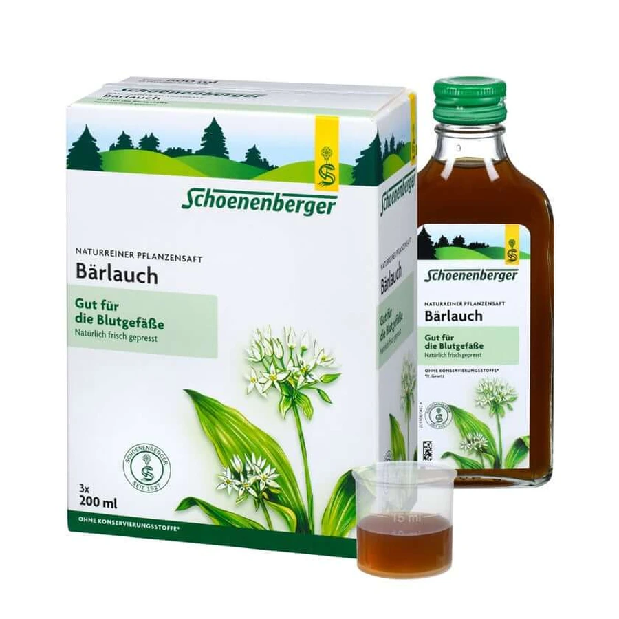 Wilde knoflook SAFT Schoenenberger geneeskrachtige plant 3X200 ml