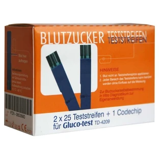Gluco TEST Blutzuckerteststreifen 50 St