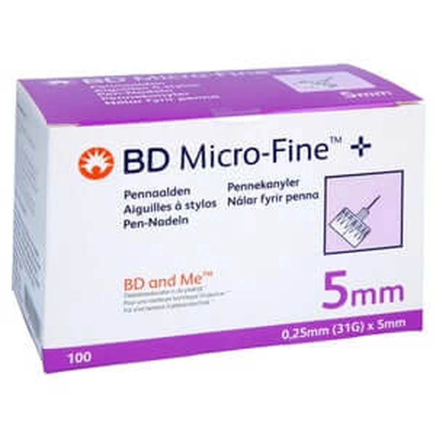 BD Micro-fine+ 5 pen needles 0.25x5 mm 100 pcs.
