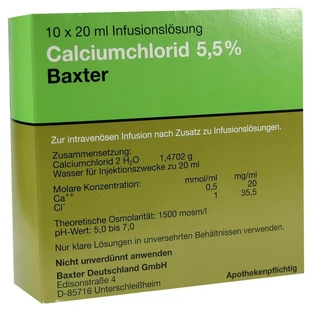Calcium chloride solution 5.5% ampoules 10X20 ml