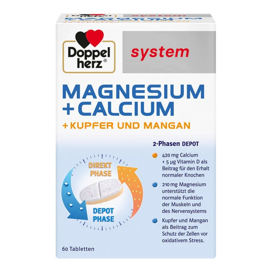 Doppelherz system Magnesium + Calcium + Copper + Manganese 60 St