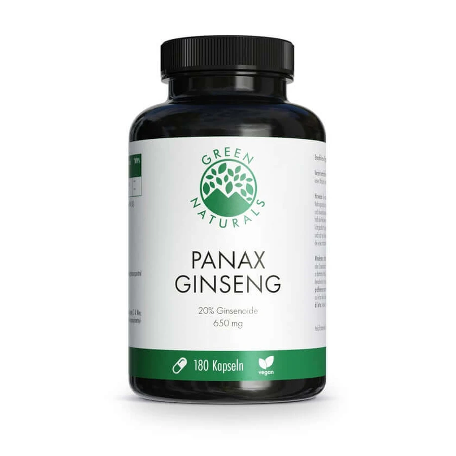 Green Naturals Panax Ginseng high dose vegan capsules 180 Capsules