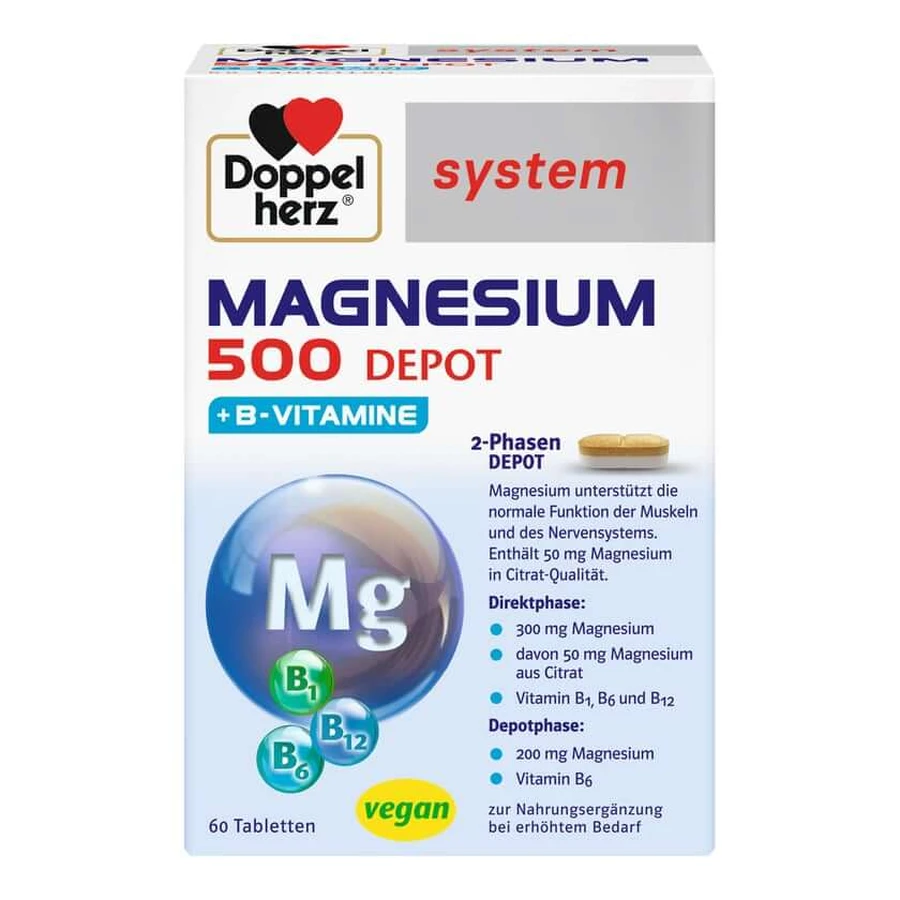 Double Heart Magnesium 500 Depot system Ta 60 St