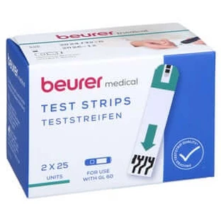 Beurer Gl60 bloedsuiker teststrips 2X25 stuks