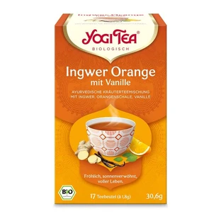 YOGI TEA, jengibre naranja con vainilla, tisana bio 17X1,8 g