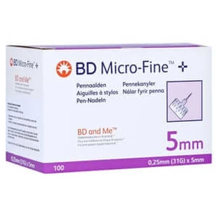 BD Micro-fine+ 5 agujas pluma 0,25x5 mm 100 uds.