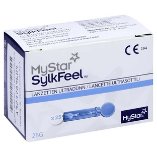 Mystar Sylkfeel lancetten 28 G 25 stuks.